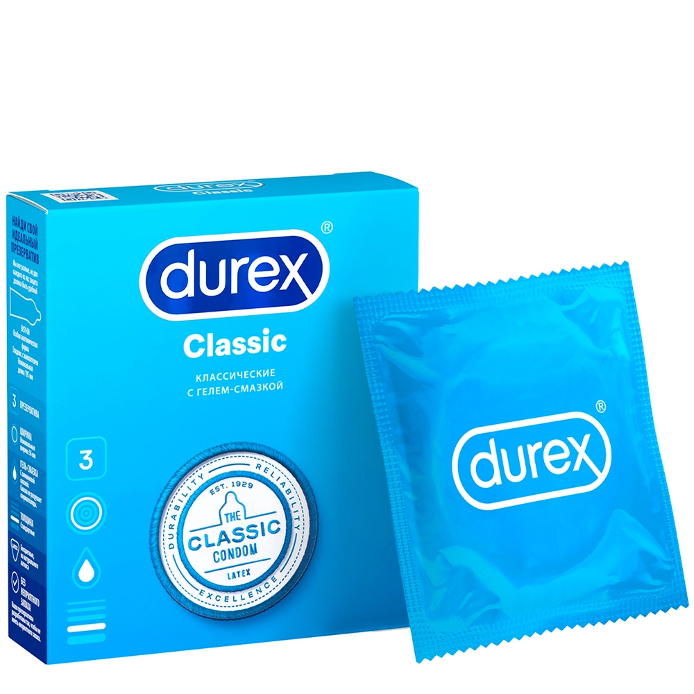 Презервативы Durex Classic №3 3 шт 1/6