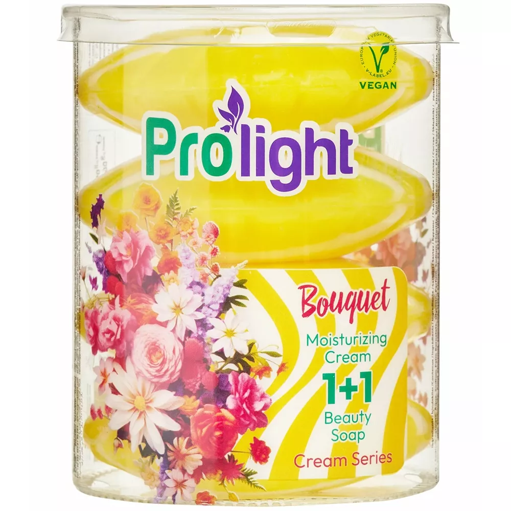 Туалетное мыло Prolight с увлажняющим кремом Букет 4х90 гр 1/16